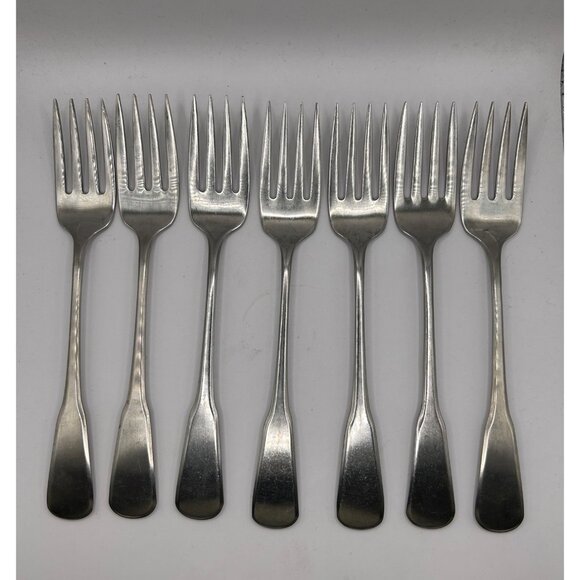 7 Oneida Silver Independence Stainless Deluxe Light Satin Finish Salad Forks - Picture 4 of 7